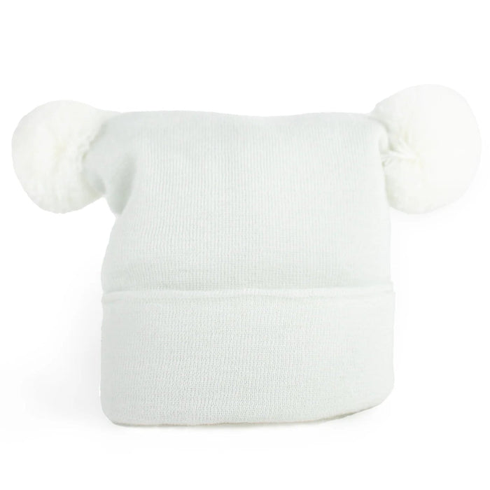 Bonnet pour nouveau-né de Kidcentral Essentials à double-pompon