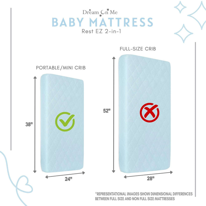 Dream On Me Rest EZ 2-in-1 Mini Crib Mattress Blue image 6