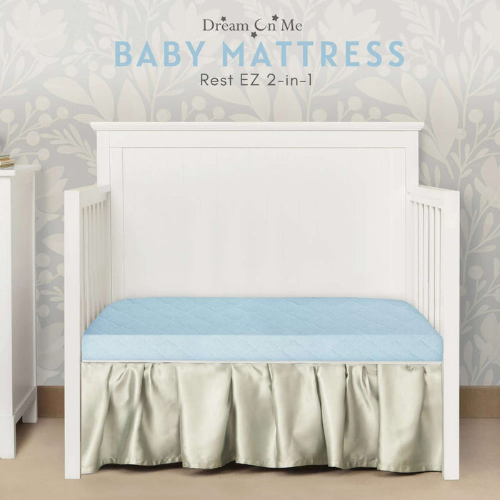 Dream On Me Rest EZ 2-in-1 Mini Crib Mattress Blue image 7