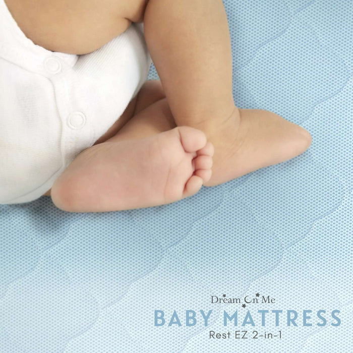 Dream On Me Rest EZ 2-in-1 Mini Crib Mattress Blue image 9