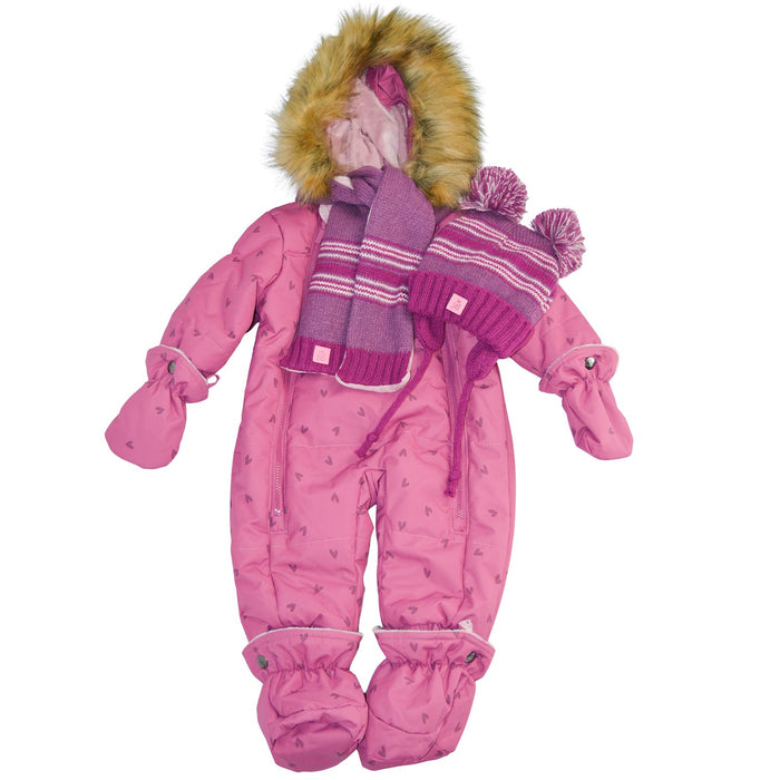 Combinaison de neige Blizz coeurs fuchsia 1 pièce pour bébé fille (6m à 24m) - 24WBLI5433