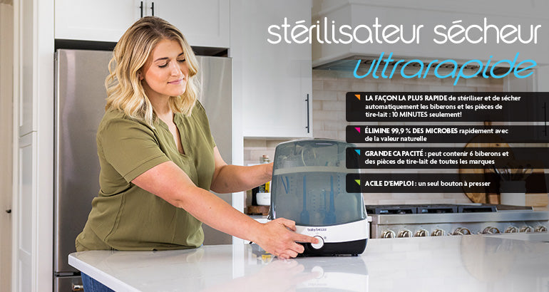 Baby Brezza SuperFast Stérilisateur Sécheur – Ultra rapide en 10 minutes