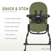 Dream On Me Snack & Stow Highchair Olive image 3
