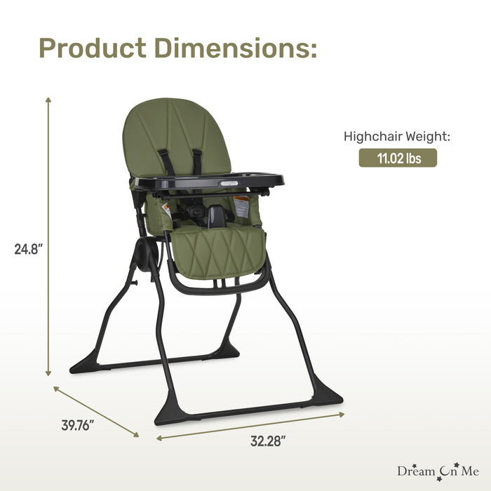 Dream On Me Snack & Stow Highchair Olive image 6