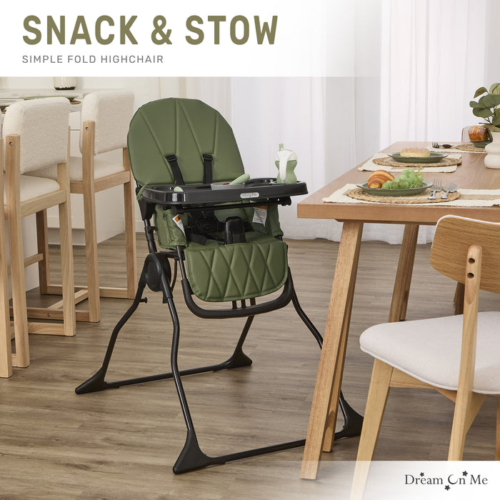 Dream On Me Snack & Stow Highchair Olive image 7