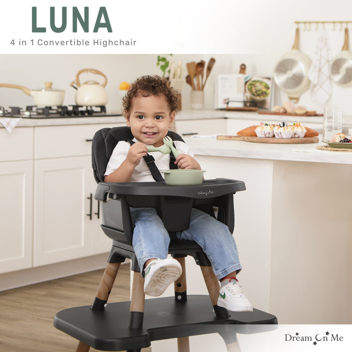 Dream On Me Luna 4-in-1 Convertible Highchair – key feature