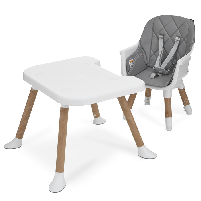 Dream On Me Luna 4-in-1 Convertible Highchair – Cool Grey lifestyle