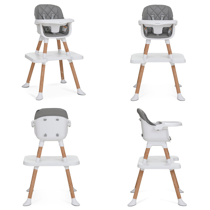 Dream On Me Luna 4-in-1 Convertible Highchair – Cool Grey lifestyle
