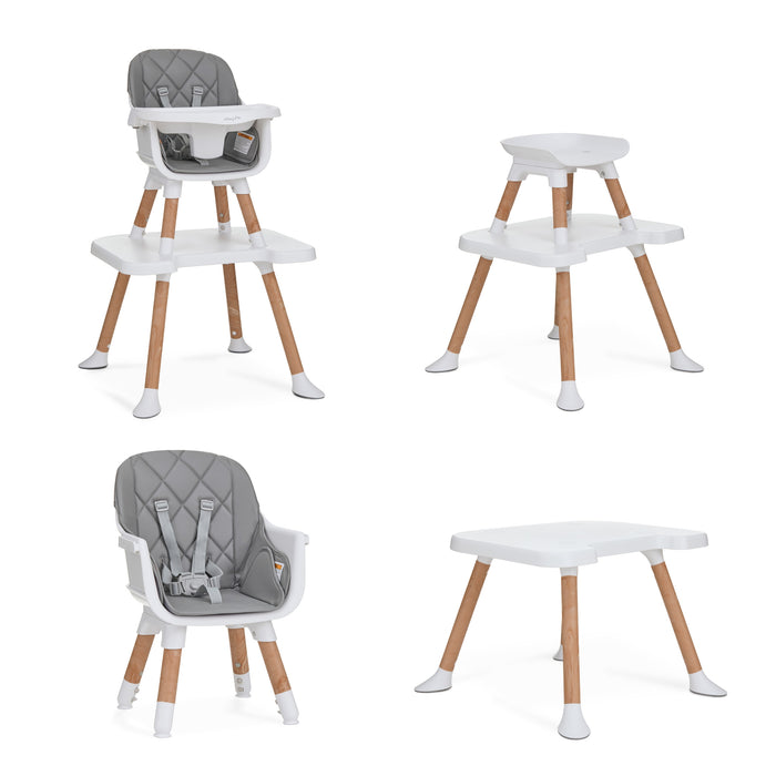 Dream On Me Luna 4-in-1 Convertible Highchair – Cool Grey Key Feature