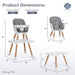 Dream On Me Luna 4-in-1 Convertible Highchair – Cool Grey Key Feature