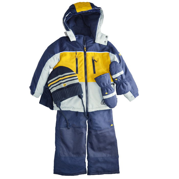 Ensemble de neige pour garçon Blizz et accessoires – Orange/Marine | Tailles 4 à 16