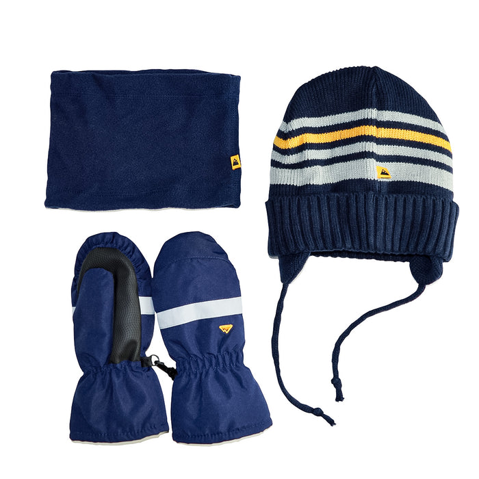 Ensemble de neige pour garçon Blizz et accessoires – Orange/Marine | Tailles 4 à 16