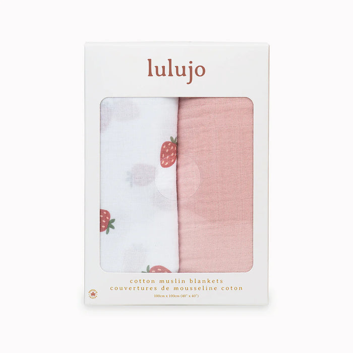 Couverture en mousseline de coton pour bébé de Lulujo - Lot de 2