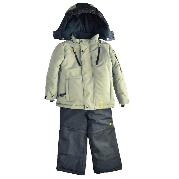 Combinaison d’hiver et accessoires pour garçons Blizz- Vert olive/gris – Tailles 2 à 16 ans