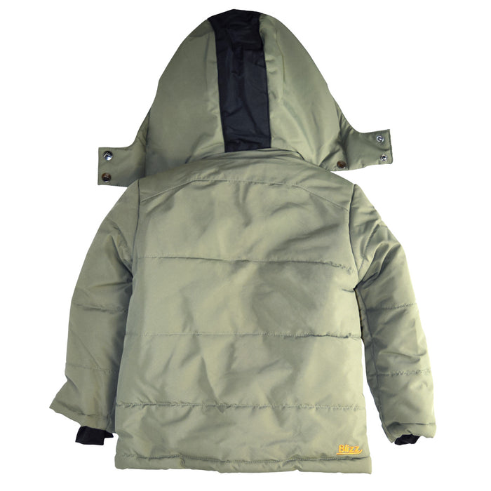 Combinaison d’hiver et accessoires pour garçons Blizz- Vert olive/gris – Tailles 2 à 16 ans