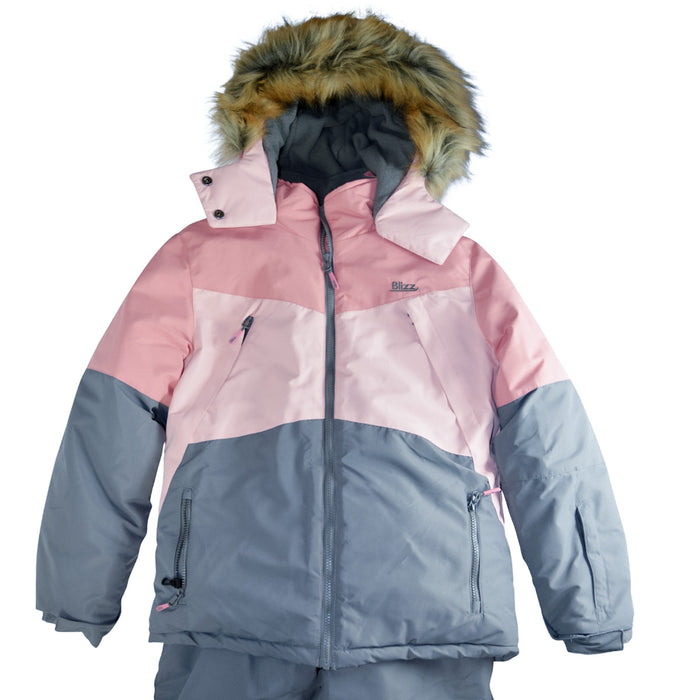 Ensemble d’Hiver 2 Pièces pour Fille Blizz – Rose et Gris – Taille 8 à 16