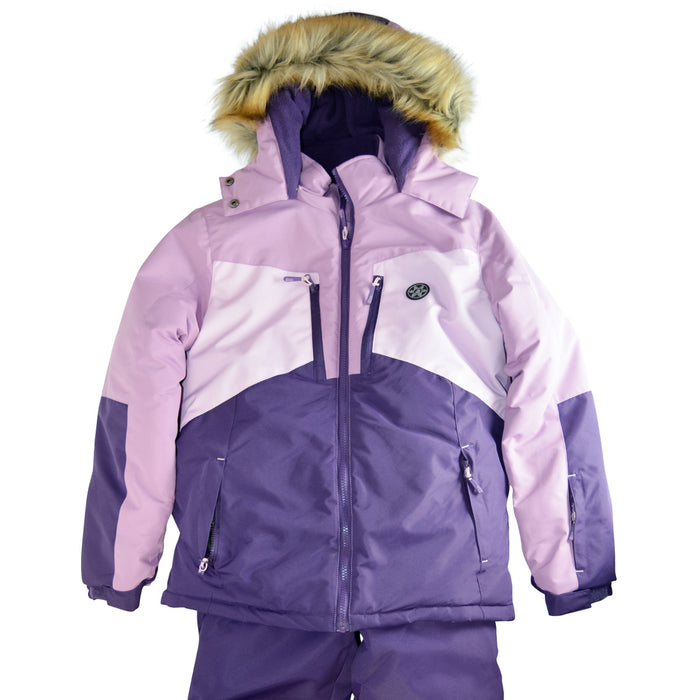 Blizz Girls’ 2-Piece Snowsuit Set with Accessories – Mauve/Purple – Size 8-16
