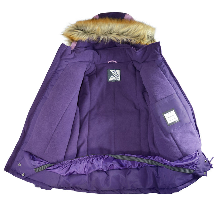 Blizz Girls’ 2-Piece Snowsuit Set with Accessories – Mauve/Purple – Size 8-16