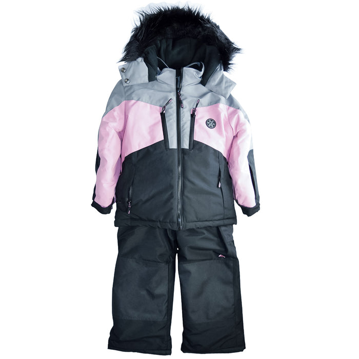 Combinaison d’hiver 2 pièces pour fille Blizz avec accessoires – Rose/Noir (Tailles 2 à 16 ans)