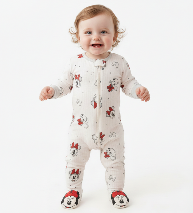Disney Minnie Mouse Adorable Baby Girl Footed Sleeper | 0 to 9m