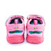 Girls' Dora closed-toe pink sandals shown from the back on a white background.