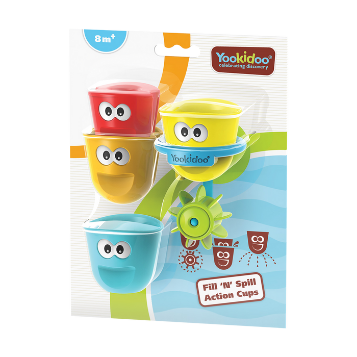 Yookidoo Fill 'N' Spill Action Cups - Bath Toy