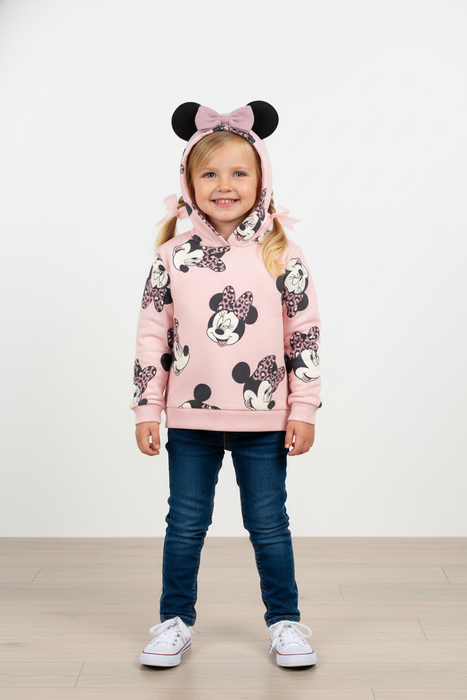 Disney's Minnie Mouse Toddler Girls Pink Adorable Hoodie - 2 to 6yrs
