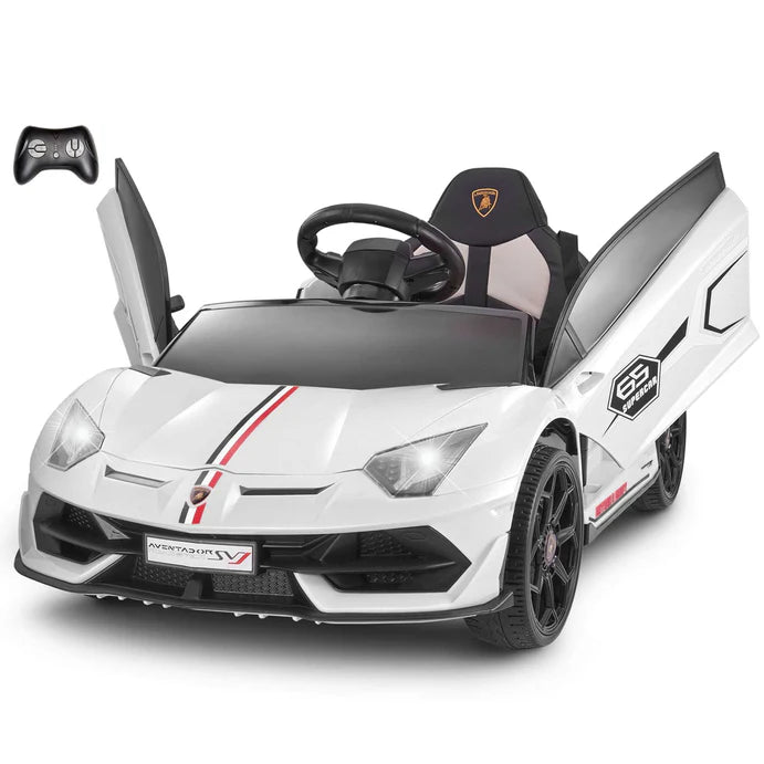 Voltz Toys Voiture pour enfant à siège unique Lamborghini Aventador SVJ sous licence 12V