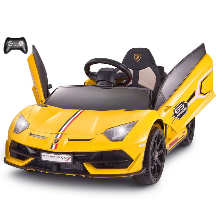 Voltz Toys Voiture pour enfant à siège unique Lamborghini Aventador SVJ sous licence 12V