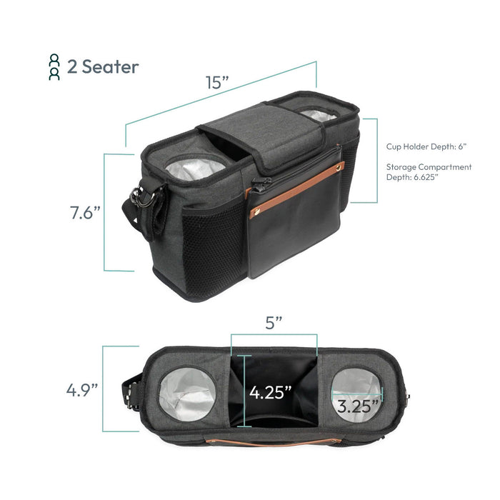 Wonderfold Parent Console with 2 Insulated Cup Holders