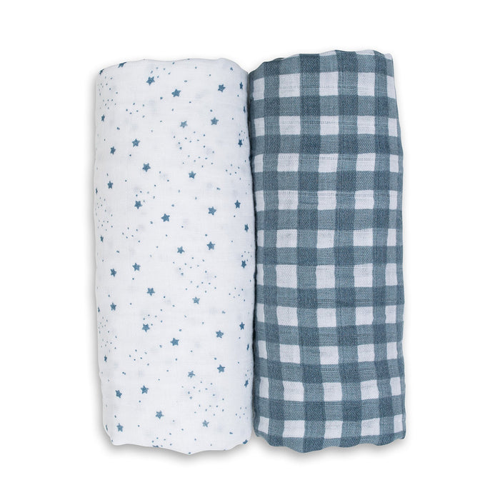 Lulujo Cotton Muslin Baby Swaddles - 2-Pack