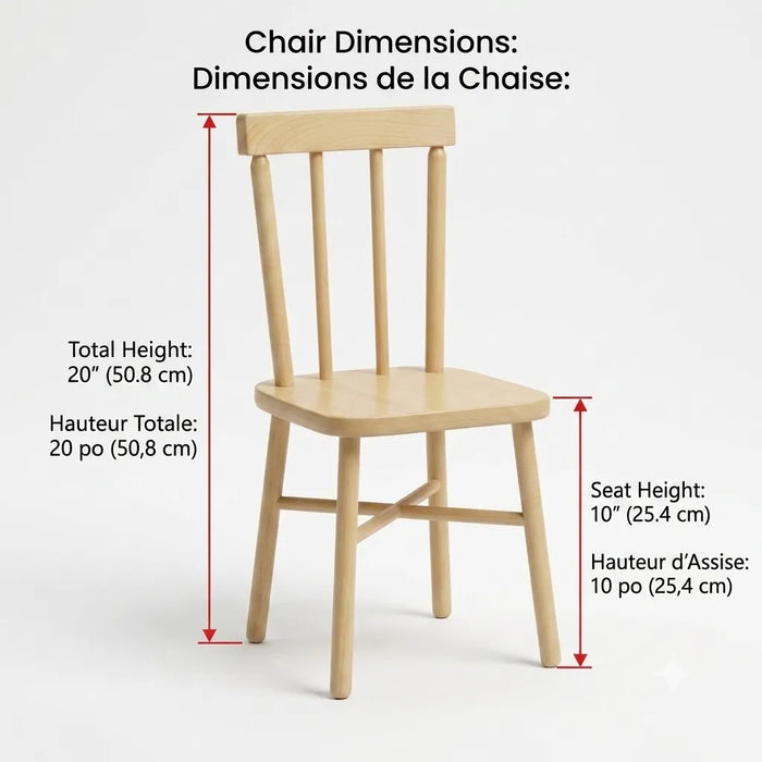 Ensemble de table et chaises pour tout-petits en bois d'érable massif | Goldtex