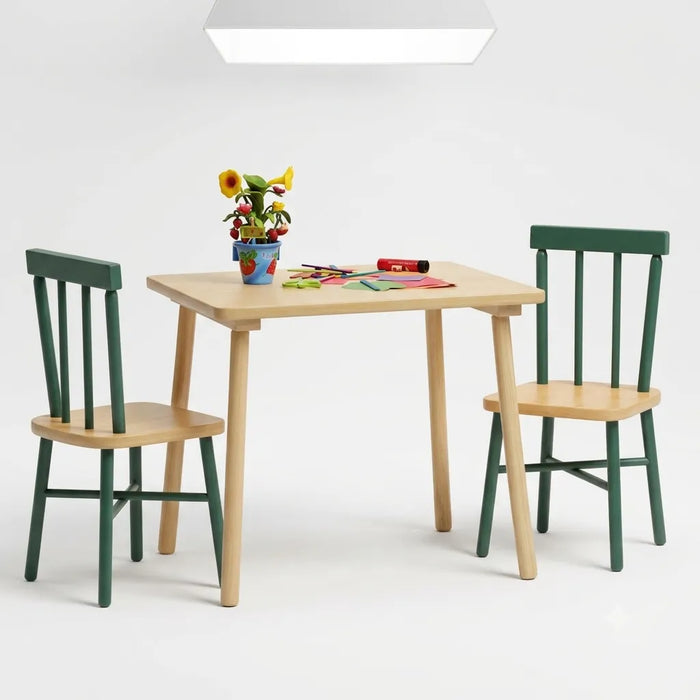 Ensemble de table et chaises pour tout-petits en bois d'érable massif | Goldtex