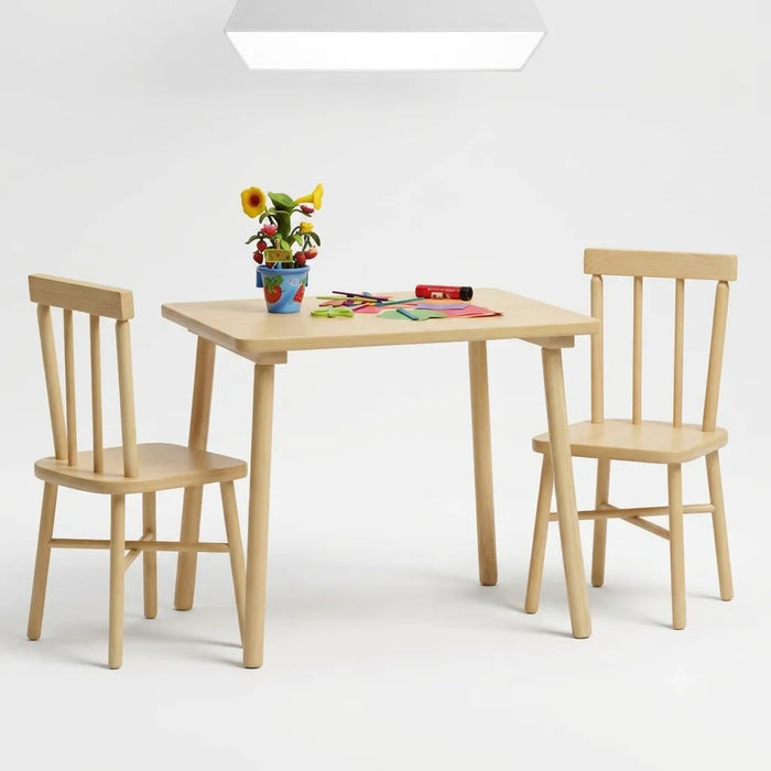 Toddler and children maple wooden daycare table and chairs set