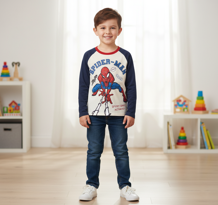 Spiderman Long Sleeve Boys T-Shirt Size 2/3 to 5/6
