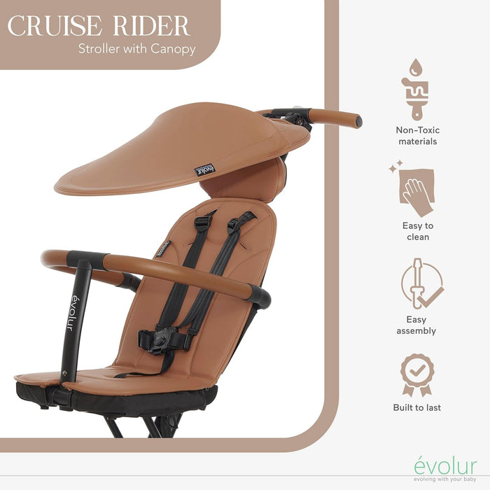 Evolur Cruise Rider Stroller with Canopy – Cognac lifestyle
