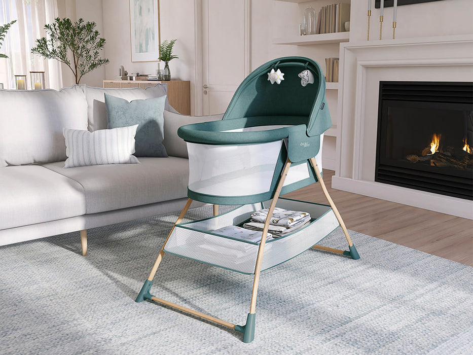 Evolur Cozy Dreamer Bassinet – Green lifestyle