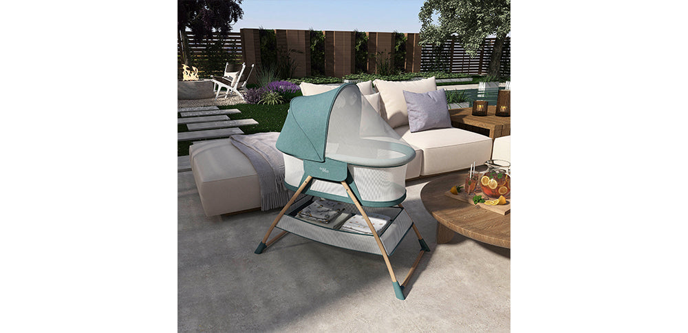 Evolur Cozy Dreamer Bassinet – Green lifestyle