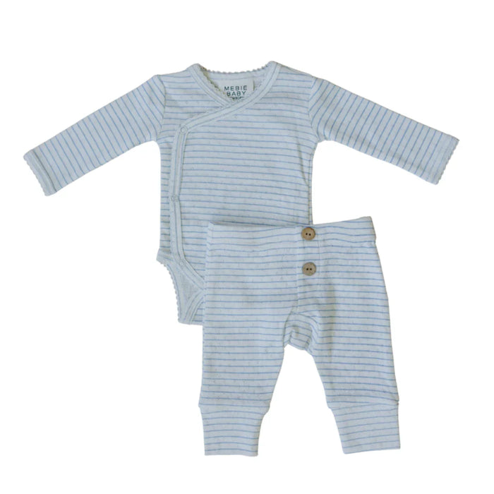 Haddad Baby Pointelle Striped Bodysuit Set (NB to 9M)