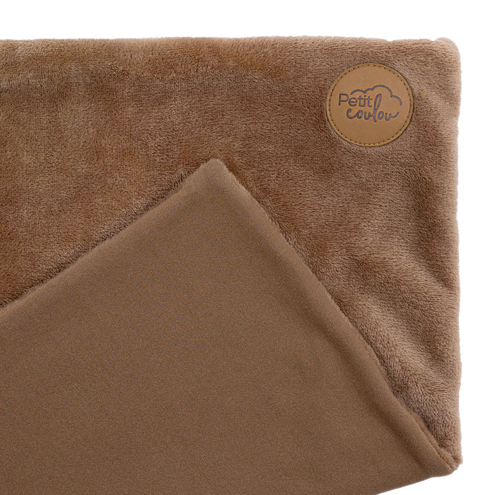 Couverture en Minky Petit Coulou pour siège auto pour bébé - Moka