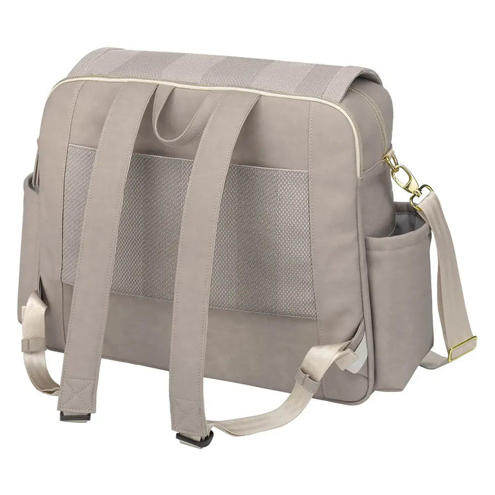 Petunia Pickle Bottom Boxy Backpack Deluxe Diaper Bag in Sand Cable Stitch