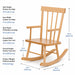 Economy solid maple wooden rocking chair for kids - dimensions