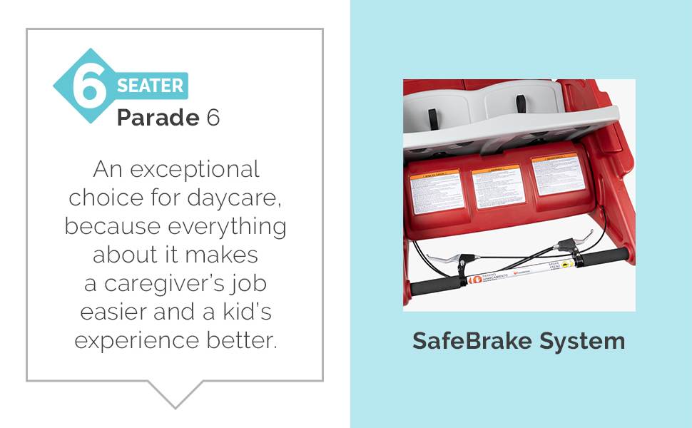 Gaggle® Parade™ 6-Seat Buggy Stroller for Daycare & Childcare Centers