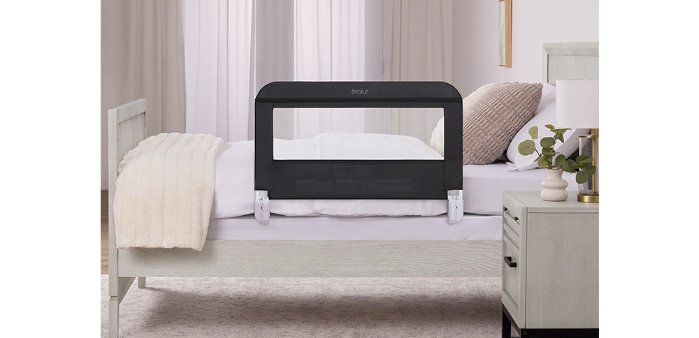 Evolur Snooze Shield Swing-Down Guardrail – Black lifestyle