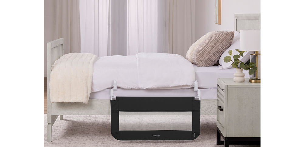 Evolur Snooze Shield Swing-Down Guardrail – Black lifestyle