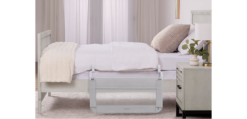 Evolur Snooze Shield Swing-Down Guardrail – Grey lifestyle
