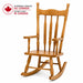 Kids Wooden rocking chair with 'Entirely Made in Canada' label on a white background