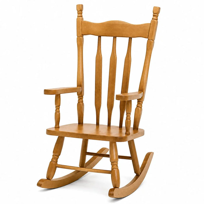 Solid wood kids rocking chair on white background - Goldtex
