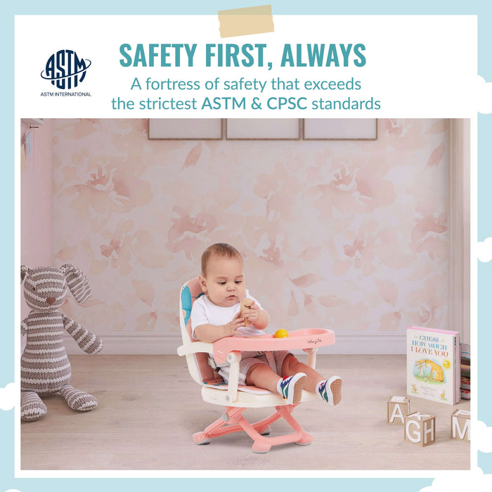 Dream On Me Munch N’ Go Booster Seat – Pink lifestyle