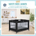Dream On Me Zazzy Portable Playard With Bassinet – Black lifestyle